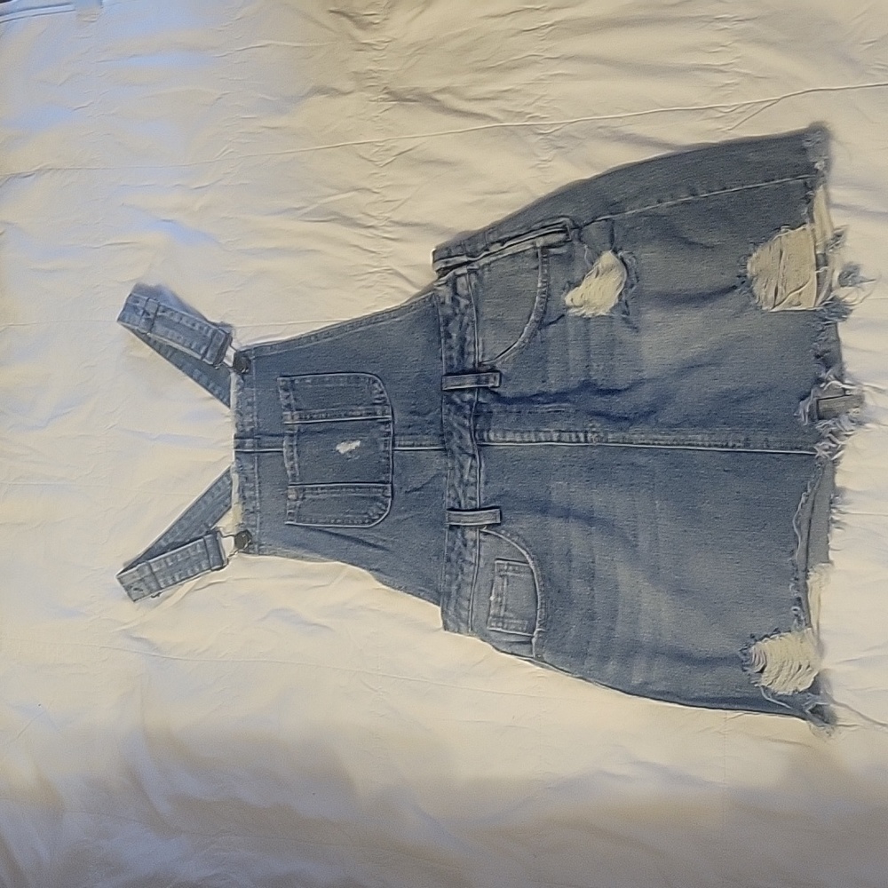 Women's Jean skirt overalls.  Size medium.  Made by 8TH of LA.